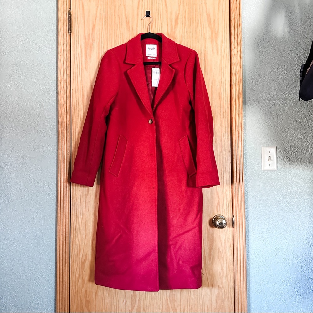 NWT [abercrombie & fitch] red dad coat